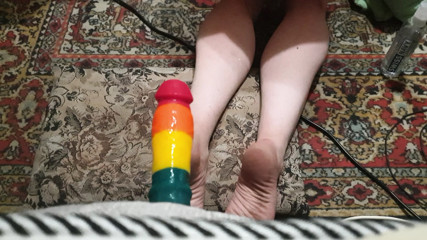 Sissy fuck big ass ride dildo