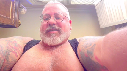 Dominant Big Bear Smushed You with Big Balls and Cum Gets All Over You