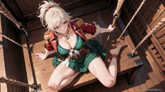 Blonde Goddess Lounging in Sun-drenched Ship Quarters, Hip-checking and Skirt-lifting for Pure Heat