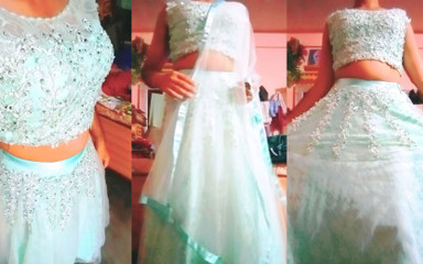 Indian Gay Crossdresser Gaurisissy Feeling Horny in Blue Lehanga