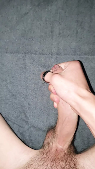 Horny gay Twink cums after edging