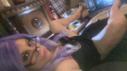 Krissy Sweets Stroking Her She Cock In High Heels And Lingerie Blowing Hot Juicy Cum