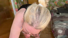 Mommy training and catch her step son jerk on her