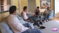 Many Guys Were Waiting This Girl to Come so They Could Get Their Dicks Sucked