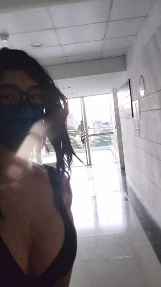 Exciting!! Exhibitionist Gina trying correction underwear at school thumbnail