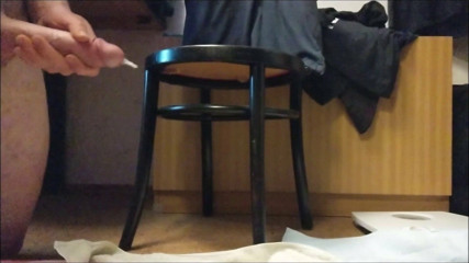 jerking off my big long white cock with lot of cum in slowmo