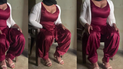 cross dresser silk salwar suit teasing big boobs thumbnail