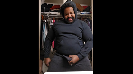 Thick Bearded Daddy Blows Load Through Pajama Pants