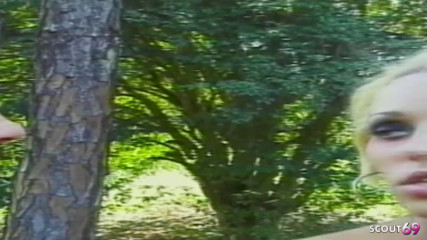 Blonde Sexy Shemale Is Seduced Outdoors on Vacation and Anal Fucked thumbnail