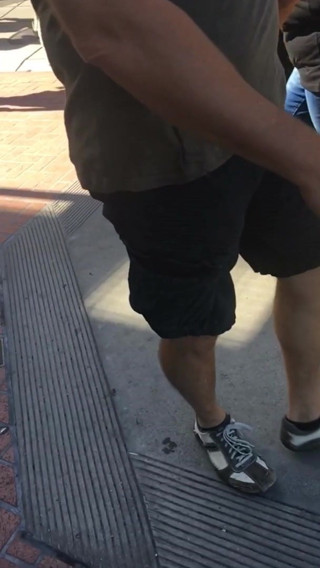 Daddy with big bulge in public
