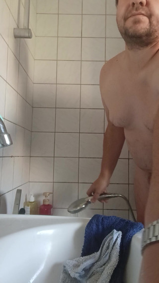 Naked in the shower
