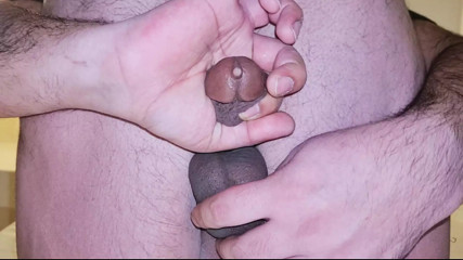 Masterbating My Cock Relaxing Background Cummed on My Handd