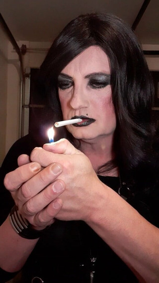 Tranny slave smoking
