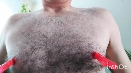 Pins with needles in the nipples