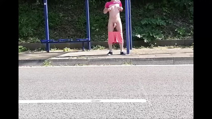 at the bus stop