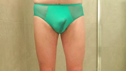 pissing the wifes blue knickers