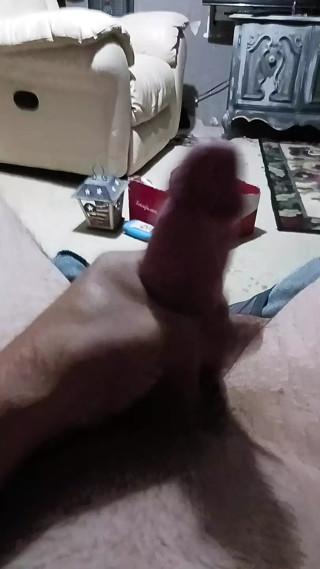 Stroking my hard cock