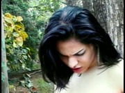 Foursome in the forest with two she-males