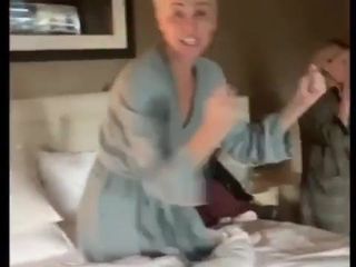 Charlize Theron celebrating