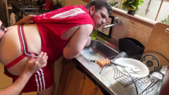 ive In The Kitchen, Wanting To Give His Ass