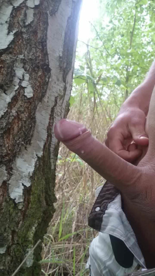 Uncut with strong erection and a huge cumshot