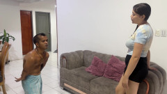 I Give the Wifi Key to My Rich Neighbor While She Finds Me in Towel My Neighbor Ends up Fucking
