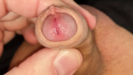 foreskin play small juicy cock