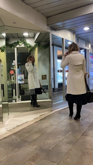 Coat from Kocca, dress from Reiss
