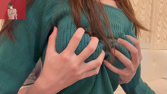 Slowly and thoroughly kneading a married woman's large breasts.
