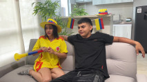 My horny Latina best friend is waiting for me without underwear and betting her rich wet pussy if her team wins. 2026 World Cup special!