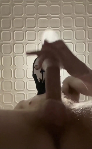 7 Inch (18cm) Hot Cock Owned by a Masked Slim Twink. Flashlight Intense Masturbation, Moaning. Full Video