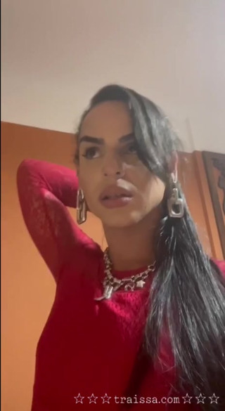 Trans girl sucks a dildo and masturbates