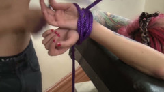 Tattooed temptress getting dominated and vibrated