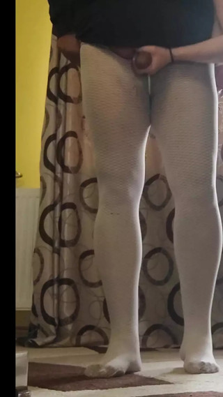 Nice legs in  white pantyhose