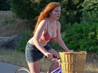 Annalise Basso riding a bike