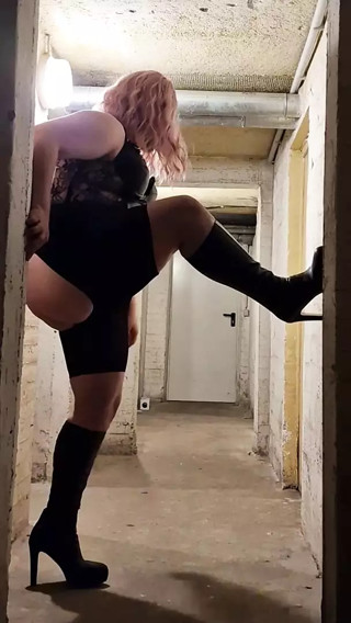 Sissy trys here heels Part 2 and shows how fuckable here butt is thumbnail