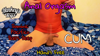 HOT Twink Ride BALL'S DEEP Dominic Pacifico DILDO from Mr Hankey's toys ANAL Orgasm Hands FREE CUM