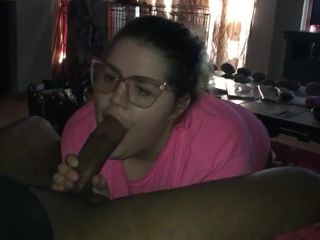 Sloppy Blowjob From Sexy Nerd From School!