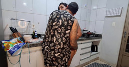 Pajama Slut Swallows Husband's Cum in the Kitchen