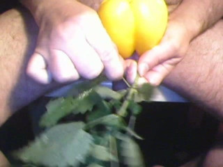 Stuffed yellow chilli pepper