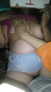 Playing with Her Girlfriend's Rich Tits