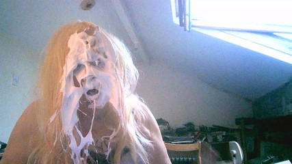 Nasty Old Spunk Bucket Sarah's Degradation - Smokes, Wanks Fucks Herself, Smashes Eggs And Creamy Pies Over H