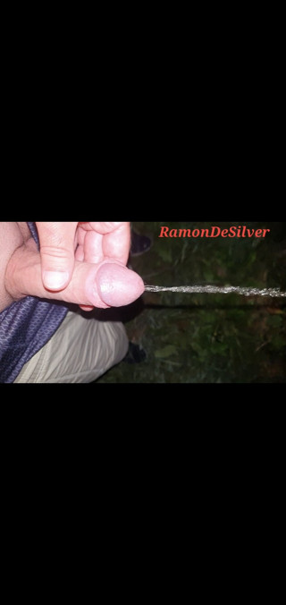 Master Ramon pisses horny in the forest at night, horny