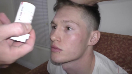 Muscular teen has tight hole painfully stretched by two older doms