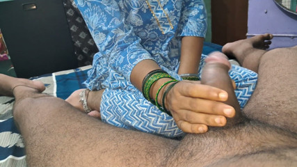 Indian desi couple quick blowjob cum in mouth