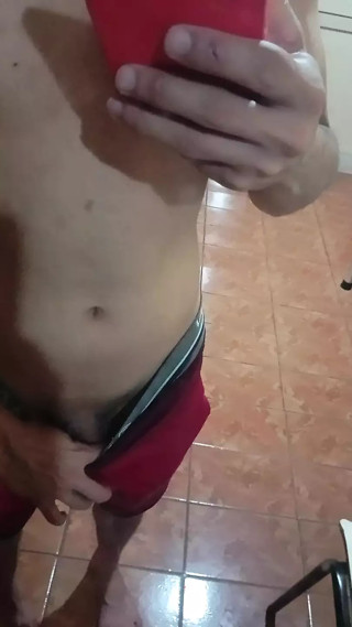 boy in red shorts