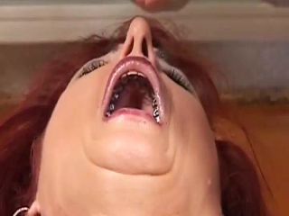 Huge facial for horny Redhaed German Cougar