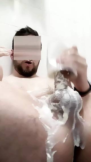 Big UNCUT cock MASTURBATED - Gay Sub Slave used EATING YOGURT mixed with CUM and PISS