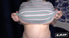 BJRAW Naturally busty Hadley Haze gets a big facial
