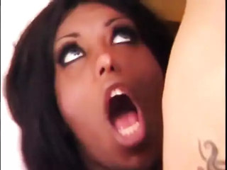 Chocolate tranny with a huge cock wants to fuck tight ass this stud thumbnail